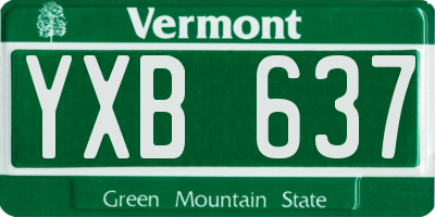 VT license plate YXB637
