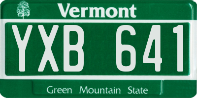 VT license plate YXB641