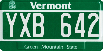 VT license plate YXB642