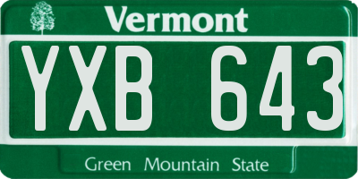 VT license plate YXB643