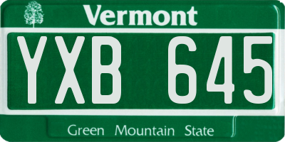 VT license plate YXB645
