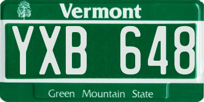 VT license plate YXB648