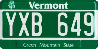 VT license plate YXB649