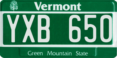 VT license plate YXB650