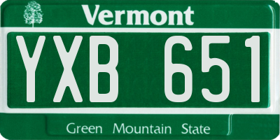 VT license plate YXB651