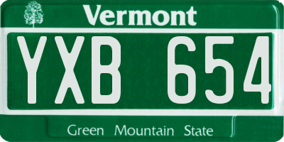 VT license plate YXB654