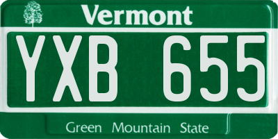 VT license plate YXB655