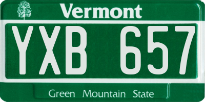 VT license plate YXB657