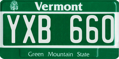 VT license plate YXB660