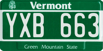 VT license plate YXB663