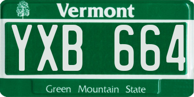 VT license plate YXB664