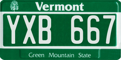 VT license plate YXB667