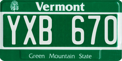 VT license plate YXB670