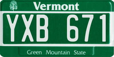 VT license plate YXB671
