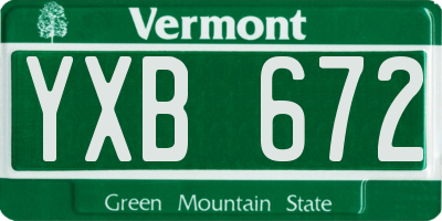 VT license plate YXB672