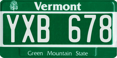 VT license plate YXB678