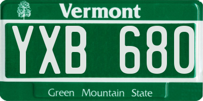 VT license plate YXB680