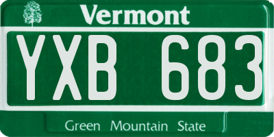 VT license plate YXB683