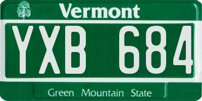 VT license plate YXB684