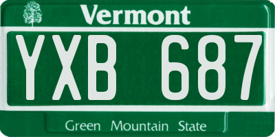 VT license plate YXB687