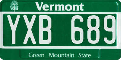 VT license plate YXB689