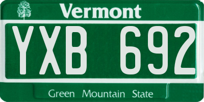 VT license plate YXB692