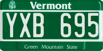 VT license plate YXB695