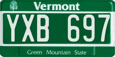 VT license plate YXB697