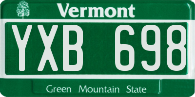 VT license plate YXB698