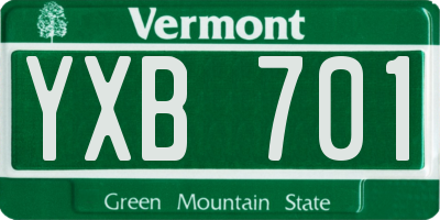 VT license plate YXB701