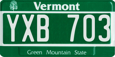 VT license plate YXB703