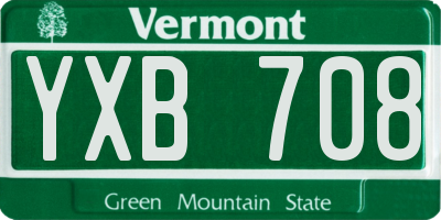 VT license plate YXB708