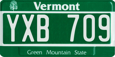 VT license plate YXB709