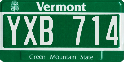 VT license plate YXB714