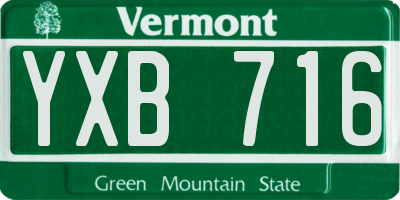 VT license plate YXB716