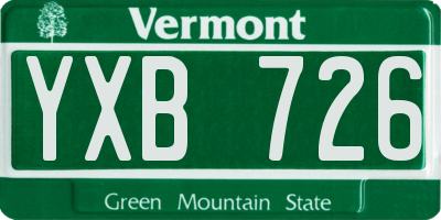 VT license plate YXB726