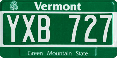 VT license plate YXB727