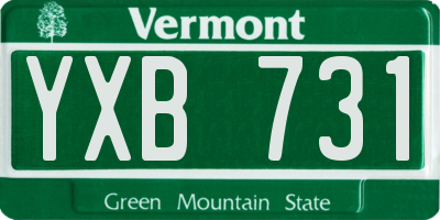 VT license plate YXB731
