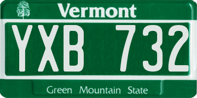 VT license plate YXB732