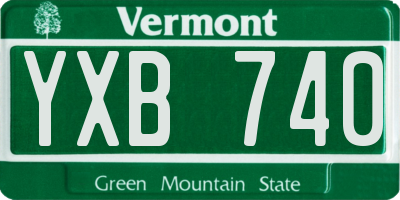 VT license plate YXB740