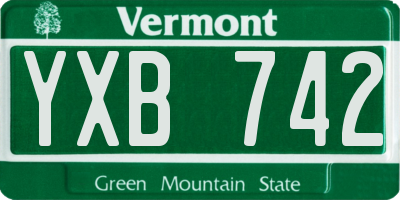 VT license plate YXB742