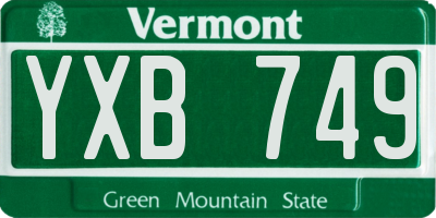 VT license plate YXB749