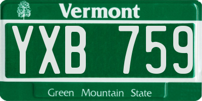 VT license plate YXB759