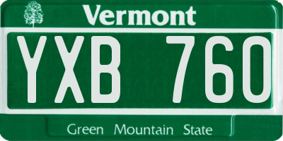 VT license plate YXB760