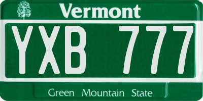 VT license plate YXB777