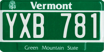 VT license plate YXB781