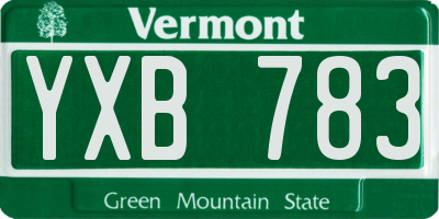 VT license plate YXB783