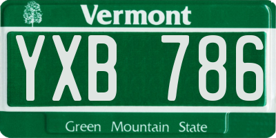 VT license plate YXB786