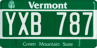 VT license plate YXB787