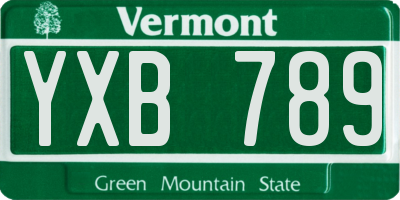 VT license plate YXB789